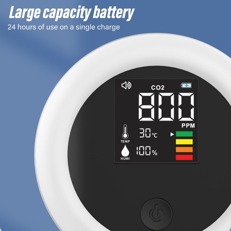 Infrared Mini CO2 Detector 3 in 1 Portable LCD Temperature
