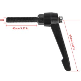 Clamping Lever Handle M8 Machine Handles Adjustable Lever Handles with 40 mm Screw Carbon Steel and Handle Zinc Alloy Black Pack of 4