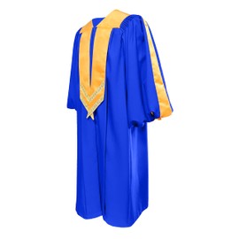 GradPlaza Deluxe Choir Robe with Cuff Sleeves For Church Clergy Clothing Priest Robe Royal Blue Size 45FF