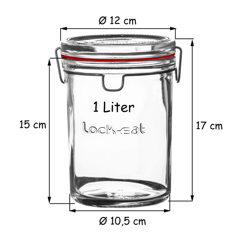 Luigi Bormioli Lock-Eat Food Jar XL, 34 Ounce
