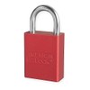 Anodized Aluminum Padlock, Red, Key Dif