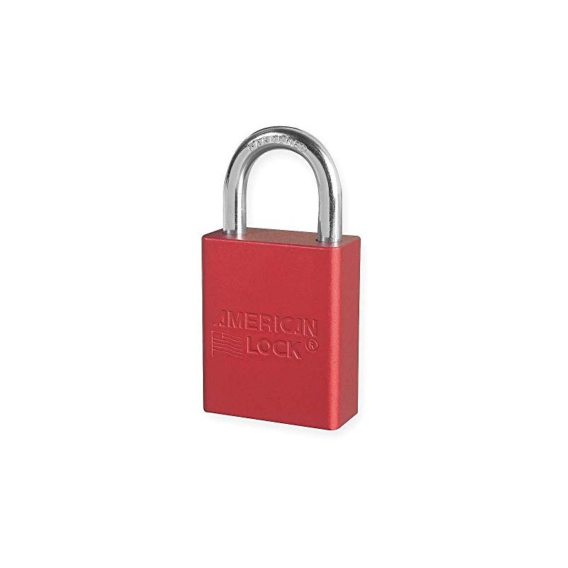 Anodized Aluminum Padlock, Red, Key Dif