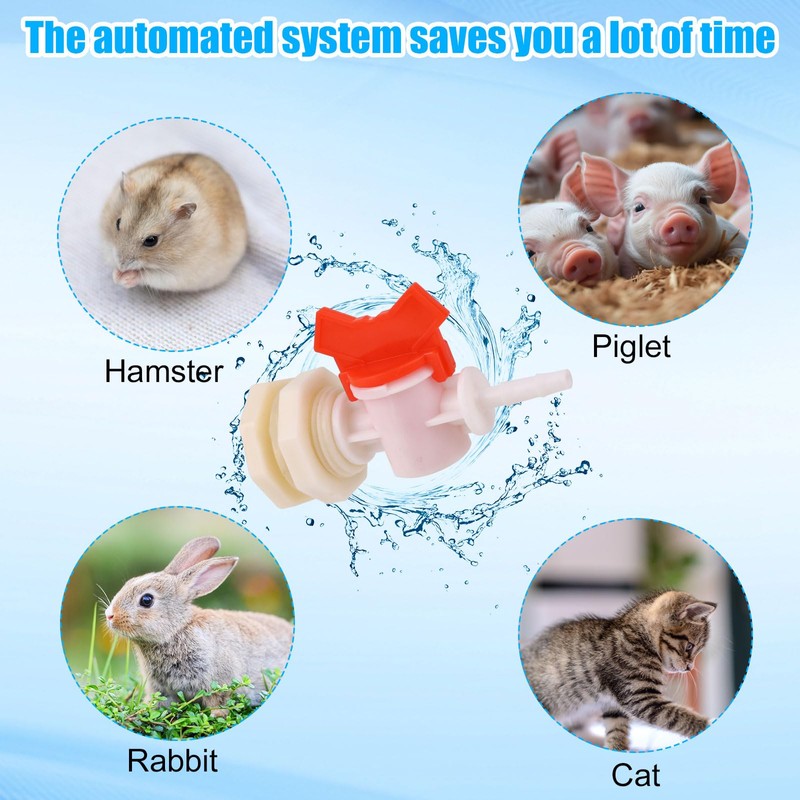 2pcs Rabbit Watering System Bucket Connector Kit to ID 5/16"
