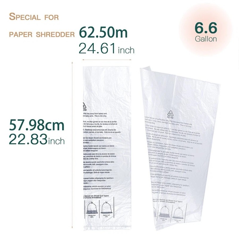 GAOKETOP Shredcare 150-Pack Paper Shredder Waste Bin Liners - up