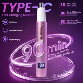 Recortadora de pelo de nariz y orejas para mujeres y hombres, 2026 sin dolor recargable por USB, recortadora facial y de cejas con pantalla LED para u