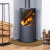 FLASLD Fireproof Wood Burning Stove Mat 40×40 inch Half Round
