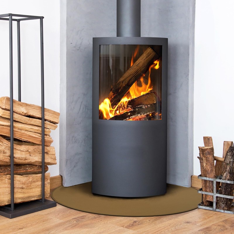 FLASLD Fireproof Wood Burning Stove Mat 40×40 inch Half Round