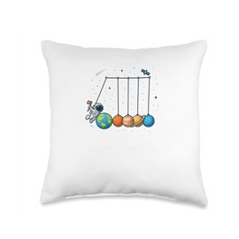 Funny Space Planets Newton Cradle Astronomy Shirt Throw Pillow
