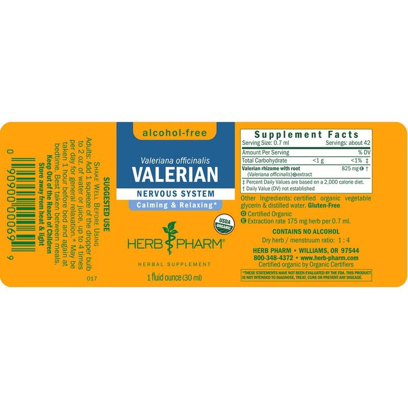 Valerian, Alcohol-Free - Size: 1 OZ.