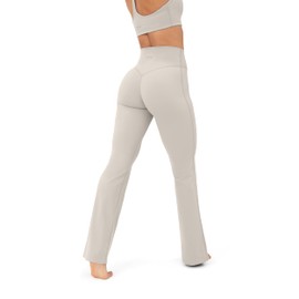 PAVOI ACTIVE High Waisted Flare Leggings for Women - Buttery Soft Short Length Bell Bottom Workout Flared Wide Leg Yoga Pants - FlexFlow, Large, Moon