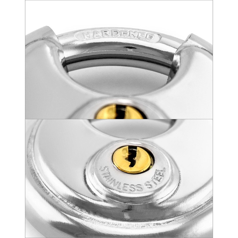 QWORK Disc Locks, 1 Pack Heavy Duty Steel Keyed Padlock
