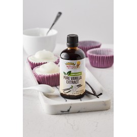 Royal Brand Pure Vanilla Extract / Organic / Sugar Free / 3.74 fl oz. / 110 ml / Glas Bottle for Better Quality