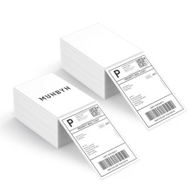 MUNBYN MUNBYN 4x6 Inch Direct Thermal Labels, 1000 Labels/2 Stacks(500 Pcs per Stack), Fanfold Shipping Label Paper for Thermal Printers, Permanent Adhesive Mailing Postage Labels for Shipping Packages