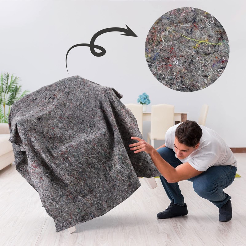 Oudain 24 Pieces Moving Blankets Bulk 39 x 71 Inch