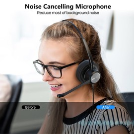 MKJ Telephone Headset with Microphone Noise Cancelling, Corded Call Centre Headphone for Cisco CP-7861, 7942G, 7941G, 7945G, 7960, 7961G, 7962G, 7965G, 7971, 7971G, 7975G 8841, 8861, 9951
