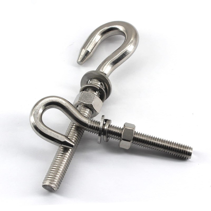 4Pcs M10 Stainless Steel Eye Bolt with Nut and Washers