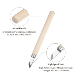 Kozelo 2pcs Wood Carving Knife Tool - [Big Right Diagonal] High Speed Steel Metal Blade Art Craft Hobby Exacto Knives for Leather Wood Modeling