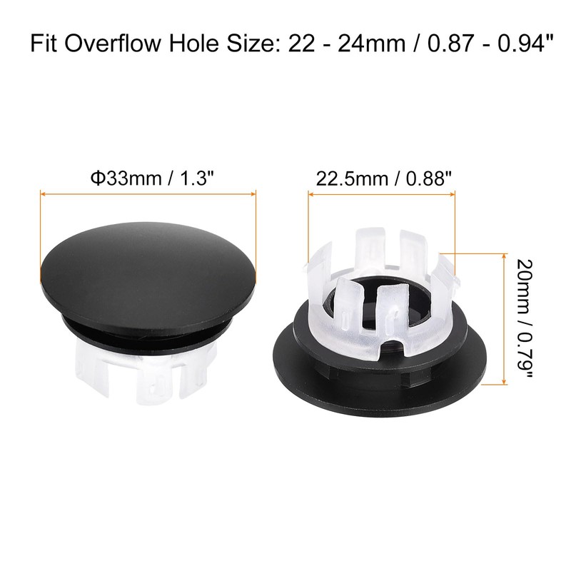 uxcell Sink Trim Overflow Cover, 2Pcs Sink Overflow Rings Bathroom