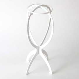 R RACILY HAIR 2 Pcs Magic Wig Stands for Short Wigs & Hats - 14 Inches Portable Collapsible Wig Holder for Display, Travel - Folding Stable Durable Wig Dryer (Color White Black)