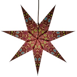 GURU SHOP Foldable Advent Luminous Paper Star, Christmas Star 60 cm - Nina Purple, Paper Stars 60 cm