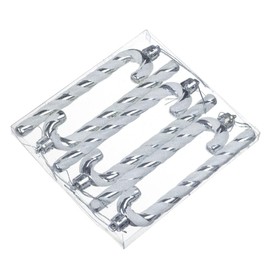 Glitter Candy Cane –Christmas Tree Hanging Decoration Bauble Xmas Ornament Pack of 6-13cm (Silver)