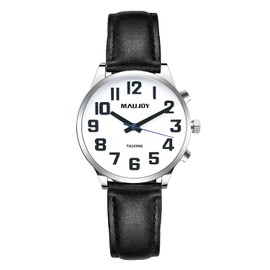 RUNCAR Atomic French Talking Watch for Blind or Visually Impaired or Visually Impaired People with Low Vision, Women's Size, Black, black, Strap.