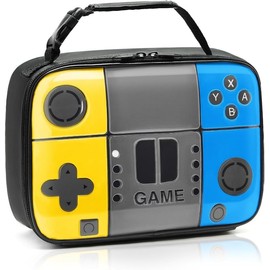 Hocent Kids Lunch Box, Boy Insulated Lunch Bag Game Lunch Box Leather Waterproof Thermal Cooler Bag School Daycare Lunch Boxes for Boys Girls Kids Toddlers Teen