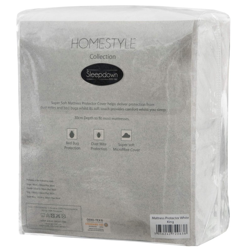 Sleepdown Quilted Fitted Mattress Protector/Pad With Extra Deep Pocket fits