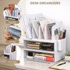 LALOBLUE Acrylic Desk Organizer with Drawer and Vertical File Holder,