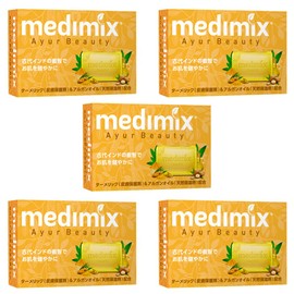 Medimix Medimix Aroma Soap, Gold, 5 Pieces, 4.4 oz (125 g), MED-TAR 5P, Medimix Turmeric Argan Oil, Turmeric, Argan Oil
