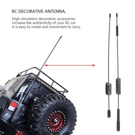 2Pcs RC Antenna, Black Metal Decoration Accessory Parts Simulation Antenna Available for Traxxas T RX-4 RC Crawler Car