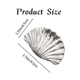 Silver Shell Claw Clip, 3.74'' Seashell Hair Clip, Mermaid Hair Accessories, Metal Seashell Claw Clips, Mermaid Accessories, Extra Large Claws Clips for Thick Hairs,Silver Shell Mermaids Outfit Women