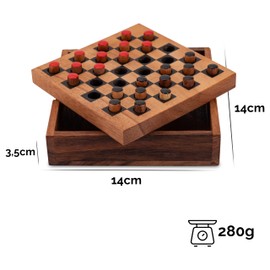 Wooden Draughts Checkers Men's Strategy Game – Thinking Game – Board Game