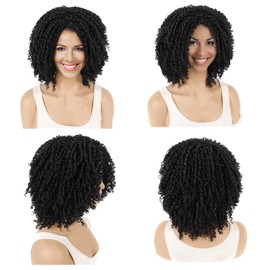 Short Dreadlock Wig for Women, Curly Synthetic Wig, Natural-Looking Curly Hair, Easy to Wear Twist, Great for Multiple Occasions