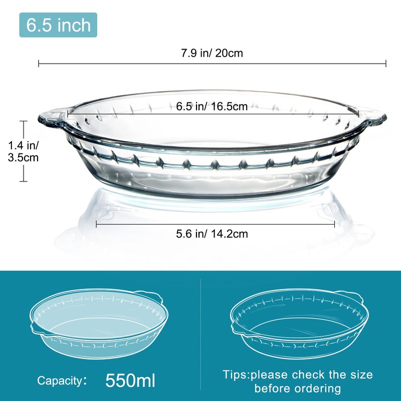 karadrova Small Glass Pie Mould with Handles 16 cm 550