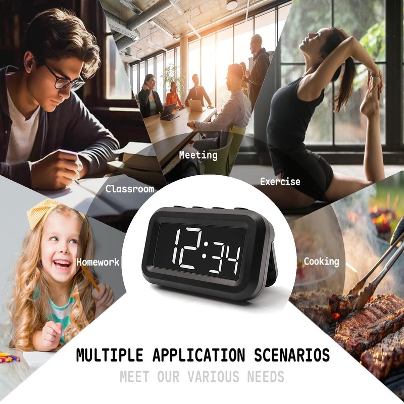 Multifunctional Digital Timer, Magnetic Countdown Kitchen Timers for Cooking, Egg,