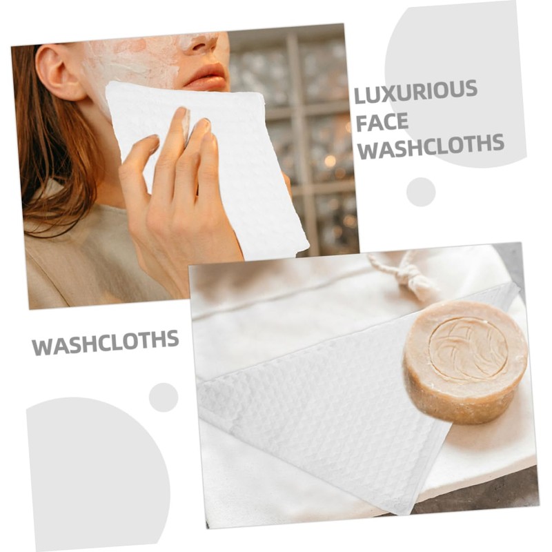 BIUDECO 3pcs Reusable Waffle Square Towel Face Washcloths Cotton Washcloths