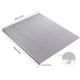 Stainless Steel Cutting Boards with Lip,Heavy Cutting Board For Kitchen,Chopping Boards for Countertop,Large Metal cutting board suitable for meat, fruits, vegetables, bread, and baking