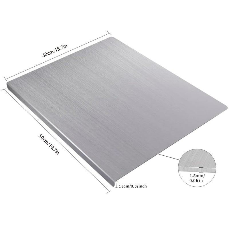 Stainless Steel Cutting Boards with Lip,Heavy Cutting Board For Kitchen,Chopping