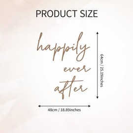 Happily Ever After Sign for Backdrop- Happily Ever After Bridal Shower Decorations, Happily Ever After Party Decorations, Wedding Party Sign, Engagement Bachelorette Party Supplies