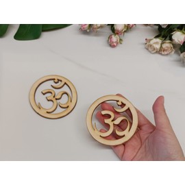 30pcs of Wood Om Symbol for Crafts,Om Sign Unfinished Wood,Cutout Shapes,Wooden Cutouts,Spiritual Decor Cutouts (3'')