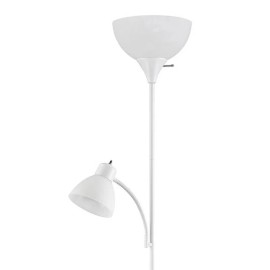 Mainstays 72" White Combo Floor Lamp with Reading Lamp, Modern Design