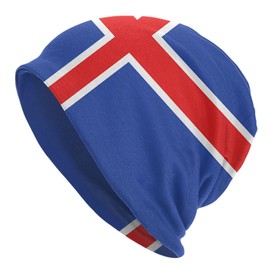 Iceland Flag Beanie Hats Skull Cap Sleep Hat Slouchy Scarf Headwear for Men Women