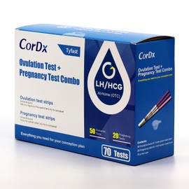 CorDx Ovulation + Early Detection Pregnancy Test Combo, Fertility and hCG Level Tracker Strips for Family Planning, Easy at Home Urine Testing, Clear and Fast Result with Over 99% Accuracy, 70 Tests