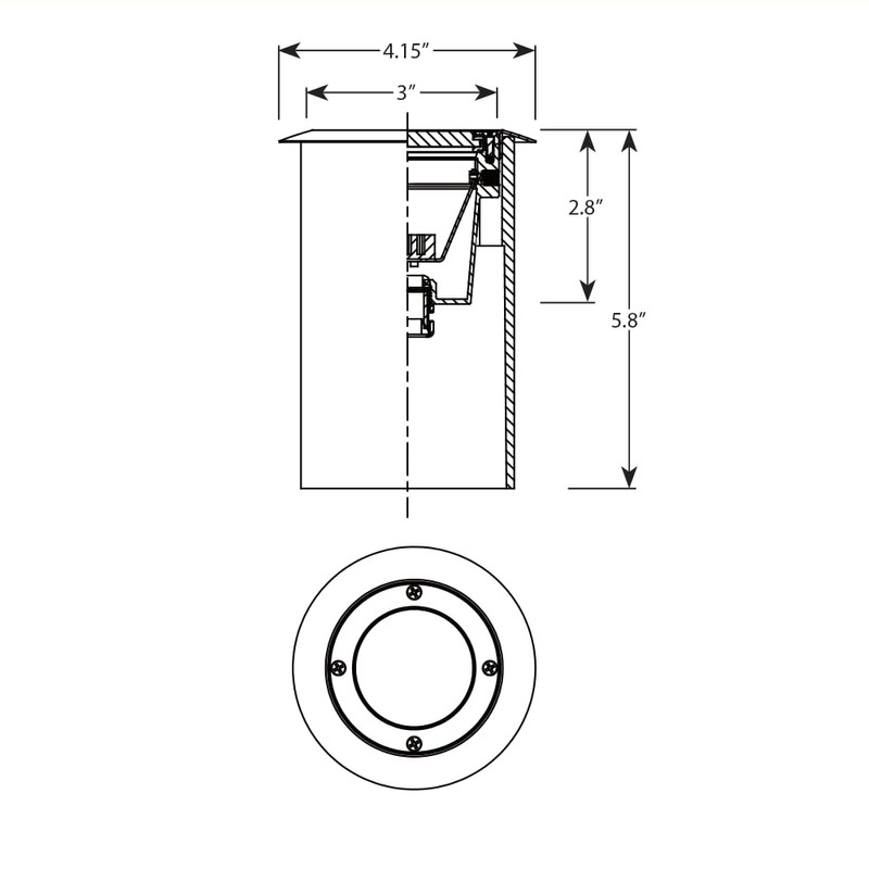 VOLT 12V Waterproof IP68 Mini Well Light Brass Shielded Top