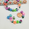 ANSGGB 200pcs Flower Polymer Clay Beads, Mixed Flowers Charm Spacer