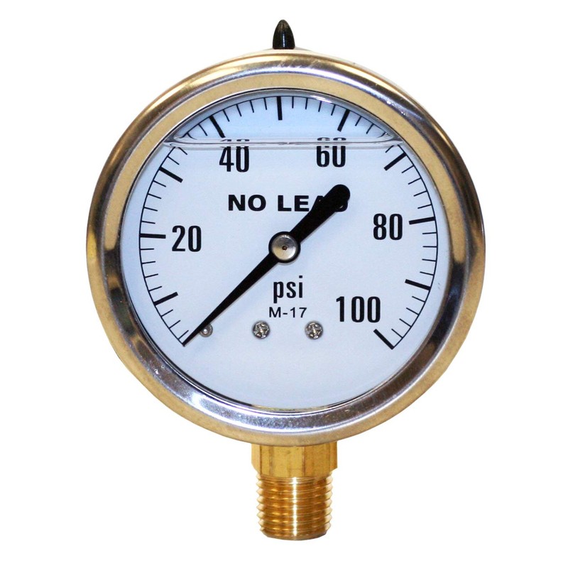 Merrill MFG PGLNL100 0-100 PSI No-Lead Liquid Filled Stainless Steel