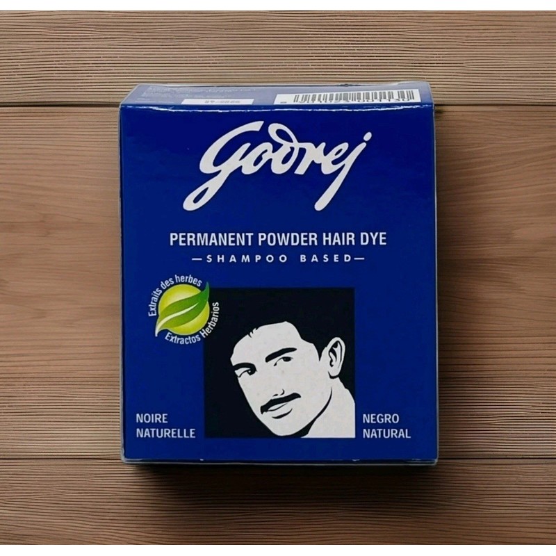 Godrej Permanent Powder Hair Dye Herbal Extracts Natural Black For