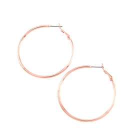 Jewelry Shop M Women's Simple Hoop Earrings, Made in Japan, Surgical Stainless Steel, Hypoallergenic, Brass Silver Stainless Steel Yellow Gold