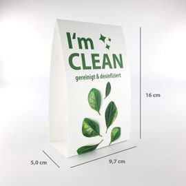Table disinfected, hygiene and guest instructions for catering and solariums, wipe-clean, pack of 5.